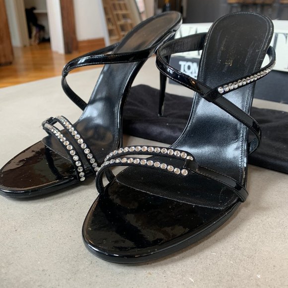 Saint Laurent Paris Embellished Slide Sandals (42) - Picture 4 of 6